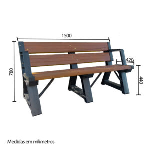 Banco Premium em Madeira Plástica 1500 mm