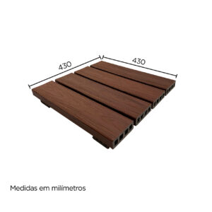 Deck modular em Madeira Plástica 430 x 430 mm